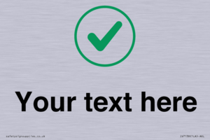 Custom plain background, green tick in circle sign